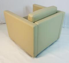 Charles Pfister Charles Pfister for Knoll Cream Leather Lounge Chair Labeled American 1980s - 4712186