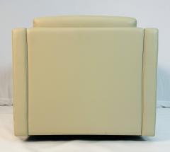 Charles Pfister Charles Pfister for Knoll Cream Leather Lounge Chair Labeled American 1980s - 4712187