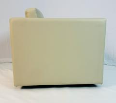 Charles Pfister Charles Pfister for Knoll Cream Leather Lounge Chair Labeled American 1980s - 4712188