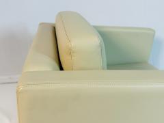 Charles Pfister Charles Pfister for Knoll Cream Leather Lounge Chair Labeled American 1980s - 4712189