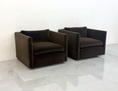 Charles Pfister Knoll Charles Pfister Lounge Chairs Chocolate Rohleder Velvet A Pair - 4788812