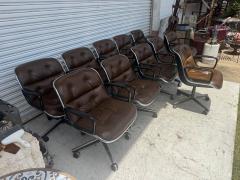 Charles Pollock 11 Executive Armchairs by Charles Pollock for Knoll Brown Leather - 4722576
