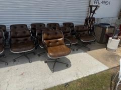 Charles Pollock 11 Executive Armchairs by Charles Pollock for Knoll Brown Leather - 4722582
