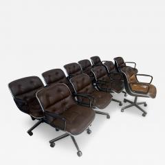 Charles Pollock 11 Executive Armchairs by Charles Pollock for Knoll Brown Leather - 4727528