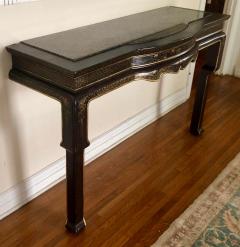 Charles Pollock Black Gold Chinoiserie Console Table W Granite Inlaid Top by Charles Pollock - 1621750