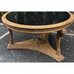 Charles Pollock Carved Italian Rams Head Center Table W Granite Top - 1621725