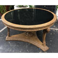 Charles Pollock Carved Italian Rams Head Center Table W Granite Top - 1621726
