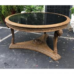 Charles Pollock Carved Italian Rams Head Center Table W Granite Top - 1621727