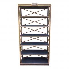 Charles Pollock Charles Pollock Gustavian Style Black Gold Etagere Bookcase - 1767864