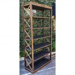 Charles Pollock Charles Pollock Gustavian Style Black Gold Etagere Bookcase - 1767867