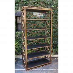 Charles Pollock Charles Pollock Gustavian Style Black Gold Etagere Bookcase - 1767868