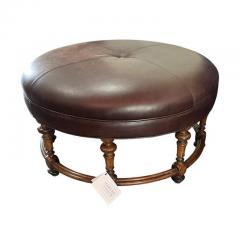 Charles Pollock Charles Pollock for William Switzer Walnut Round Ottoman Footstool - 4175436