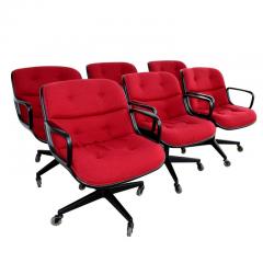 Charles Pollock One Red Executive Knoll Pollock Chair - 2579032
