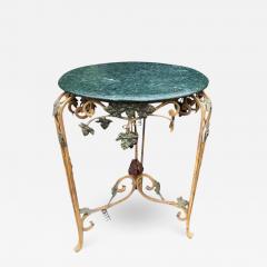 Charles Pollock Venetian Style Charles Pollock for William Switzer Tole Iron Marble Table - 2667461