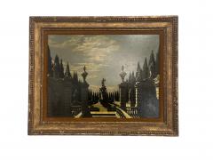 Charles Rain Oil on Panel Italian Garden 1960 - 4361390