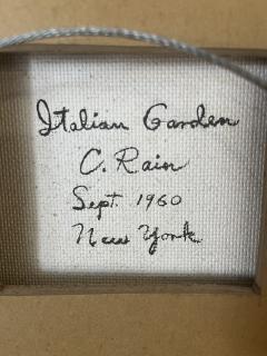 Charles Rain Oil on Panel Italian Garden 1960 - 4361452