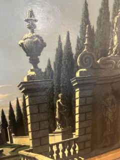 Charles Rain Oil on Panel Italian Garden 1960 - 4361527