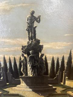 Charles Rain Oil on Panel Italian Garden 1960 - 4361529