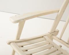 Charles Ramos Charles Ramos attib Modernist White Rocking Chair France c 1950s - 3838717