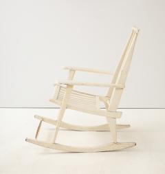 Charles Ramos Charles Ramos attib Modernist White Rocking Chair France c 1950s - 3838720