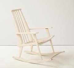 Charles Ramos Charles Ramos attib Modernist White Rocking Chair France c 1950s - 3838726