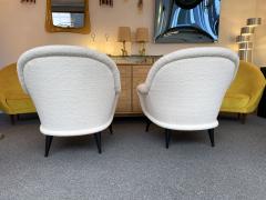 Charles Ramos Pair of Armchairs Boucl Fabric by Charles Ramos France 1950s0 - 1828217