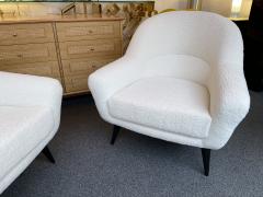 Charles Ramos Pair of Armchairs Boucl Fabric by Charles Ramos France 1950s0 - 1828221