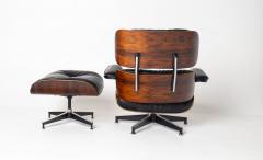 Charles Ray Eames 3rd Gen Eames Lounge Chair and Ottoman in Brazilian Rosewood Black Leather - 4443067