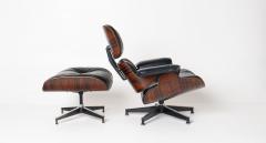 Charles Ray Eames 3rd Gen Eames Lounge Chair and Ottoman in Brazilian Rosewood Black Leather - 4443068