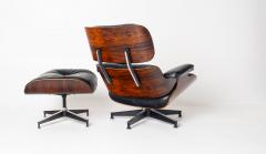 Charles Ray Eames 3rd Gen Eames Lounge Chair and Ottoman in Brazilian Rosewood Black Leather - 4443072