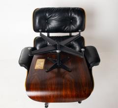 Charles Ray Eames 3rd Gen Eames Lounge Chair and Ottoman in Brazilian Rosewood Black Leather - 4443077
