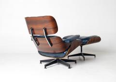 Charles Ray Eames 3rd Generation Eames Lounge Chair and Ottoman in Midnight Blue Leather - 4687408