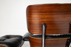 Charles Ray Eames 3rd Generation Eames Lounge Chair in Brazilian Rosewood New Black Leather - 4440480