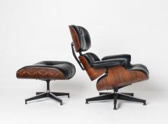 Charles Ray Eames 3rd Generation Eames Lounge Chair in Brazilian Rosewood New Black Leather - 4440517