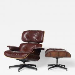 Charles Ray Eames 3rd Generation Eames Lounge Chair in Brazilian Rosewood and Oxblood Leather - 4578832