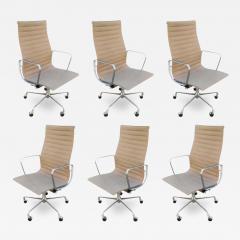 Charles Ray Eames Auminum Group Set of 6 High Back Executive Office Chairs Eames for Herman Miller - 2853894