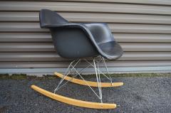 Charles Ray Eames Black Leather Rocker by Charles and Ray Eames for Herman Miller - 2404174