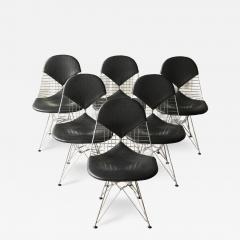 Charles Ray Eames Charles and Ray Eames Set of 6 Bikini Wire Frame Chairs Vitra 1980s - 4402823