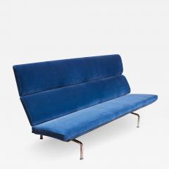 Charles Ray Eames Charles and Ray Eames for Herman Miller Chromed Steel and Mohair Compact Sofa - 1125625