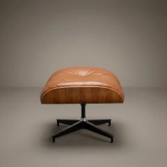 Charles Ray Eames Eames 671 Lounge Ottoman in Rosewood Cognac Leather by Herman Miller - 4504403