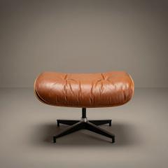 Charles Ray Eames Eames 671 Lounge Ottoman in Rosewood Cognac Leather by Herman Miller - 4504405