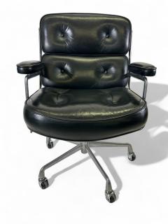 Charles Ray Eames Eames Black Leather Time Life Chair by Herman Miller 1980s USA - 3960247