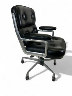 Charles Ray Eames Eames Black Leather Time Life Chair by Herman Miller 1980s USA - 3960248