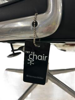 Charles Ray Eames Eames Black Leather Time Life Chair by Herman Miller 1980s USA - 3960252