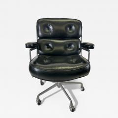 Charles Ray Eames Eames Black Leather Time Life Chair by Herman Miller 1980s USA - 3962558