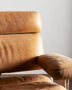 Charles Ray Eames Eames ES 108 Sofa in Gorgeous Carmel Patinated Leather and Walnut 1980s - 3814056