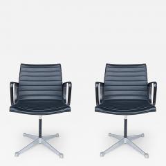 Charles Ray Eames Eames Herman Miller Aluminum Group EA108 Swivel Chairs Leather - 3514511