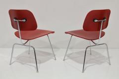 Charles Ray Eames Eames Herman Miller DCM Chairs in Red Stained Birch - 3885672