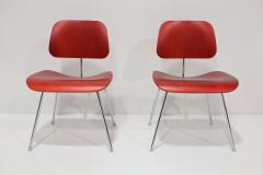 Charles Ray Eames Eames Herman Miller DCM Chairs in Red Stained Birch - 3885674