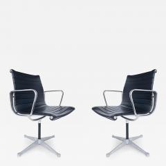 Charles Ray Eames Eames Herman Miller EA108 Aluminum Group Swivel Chairs Leather - 3505234